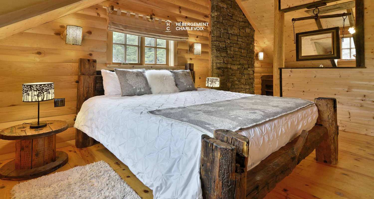 CAB-30 - A very large half-log cabin in the heart of the Canadian forest.