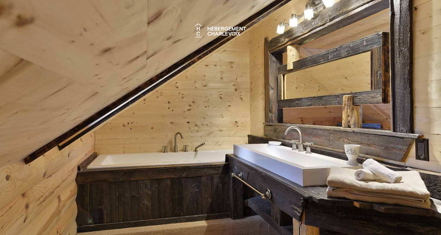 CAB-30 - A very large half-log cabin in the heart of the Canadian forest.