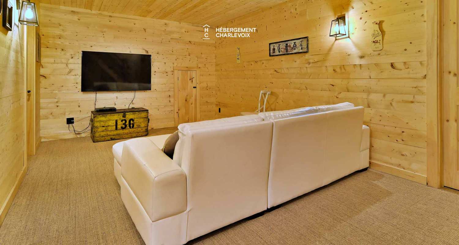 CAB-30 - A very large half-log cabin in the heart of the Canadian forest.