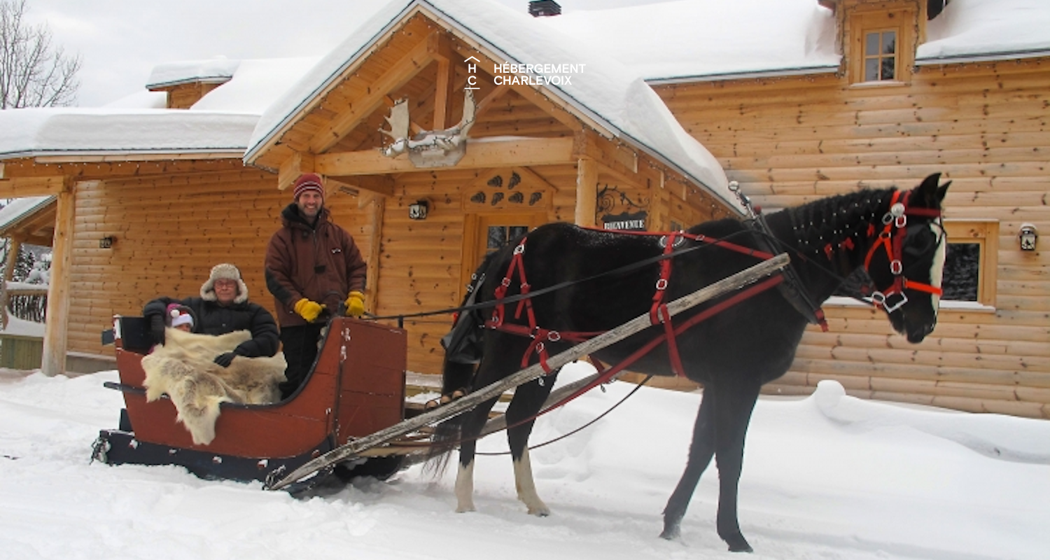 CAB-30 - A very large half-log cabin in the heart of the Canadian forest.