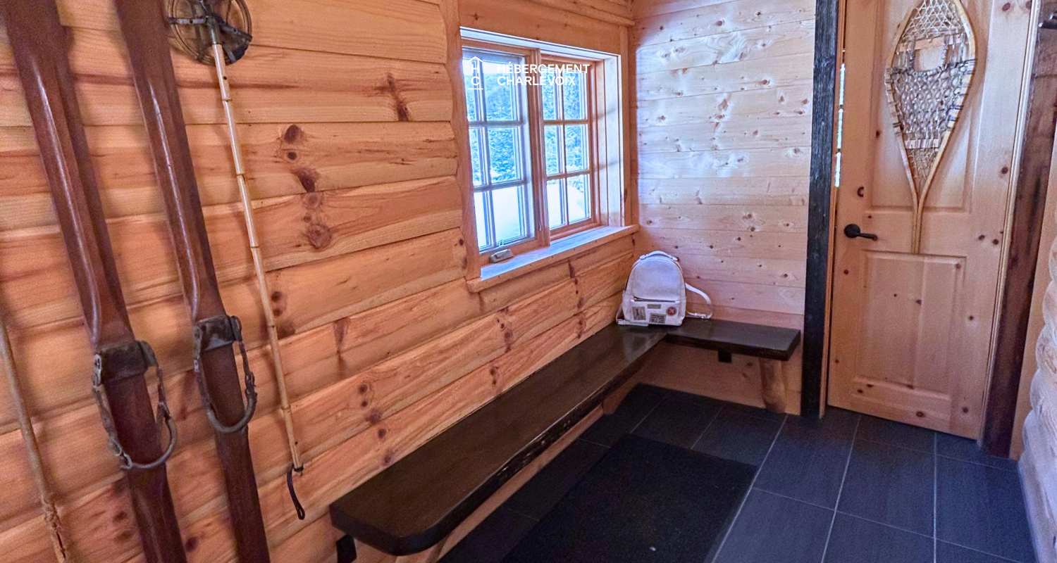 CAB-20 - A very large half-log cabin in the heart of the Canadian forest.