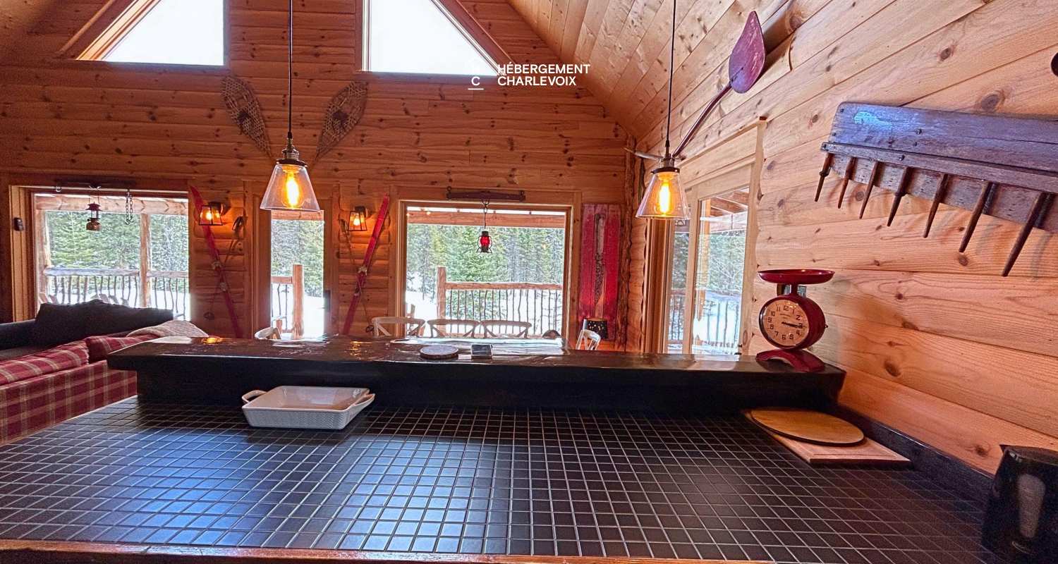 CAB-20 - A very large half-log cabin in the heart of the Canadian forest.