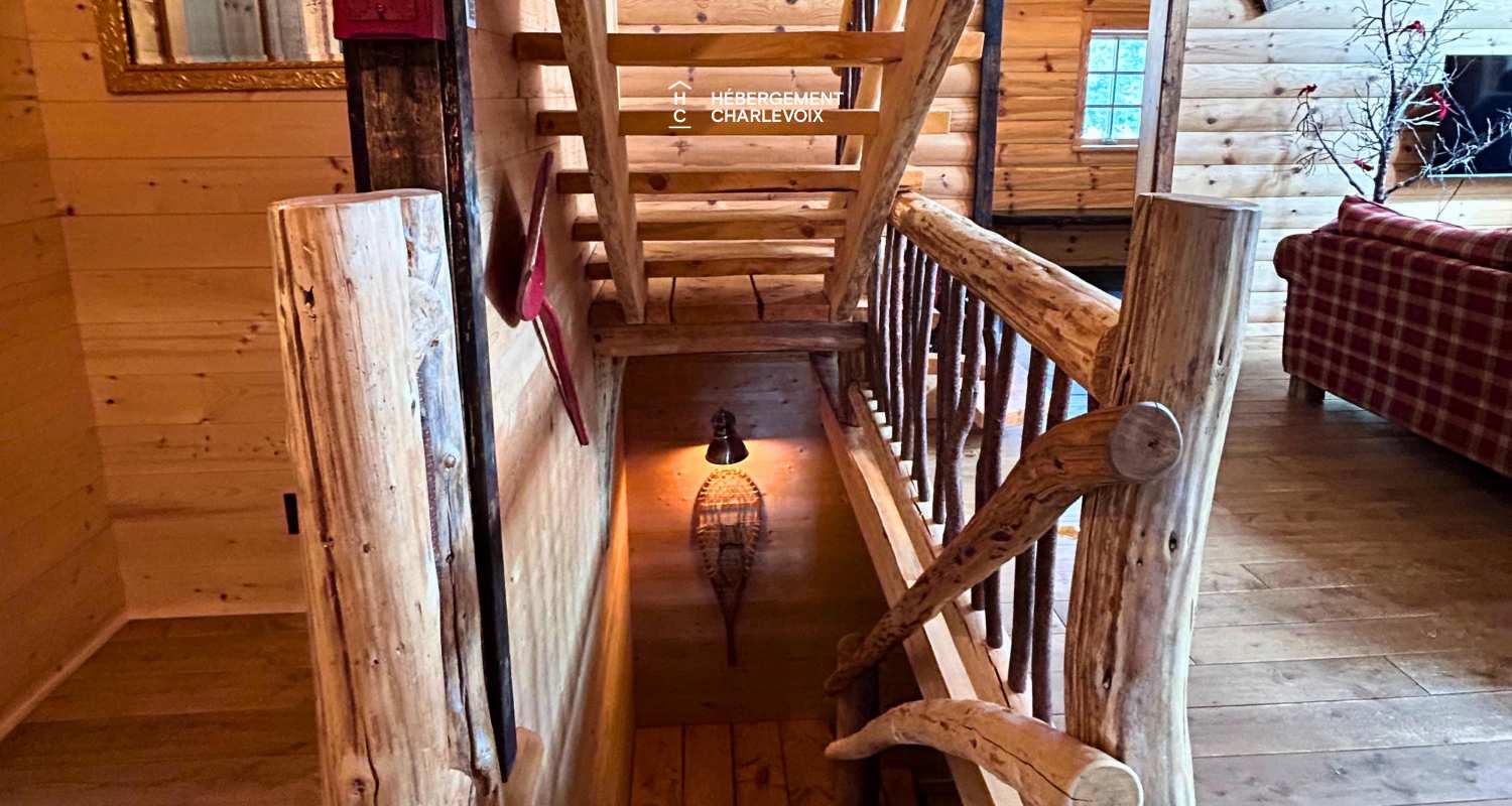 CAB-20 - A very large half-log cabin in the heart of the Canadian forest.