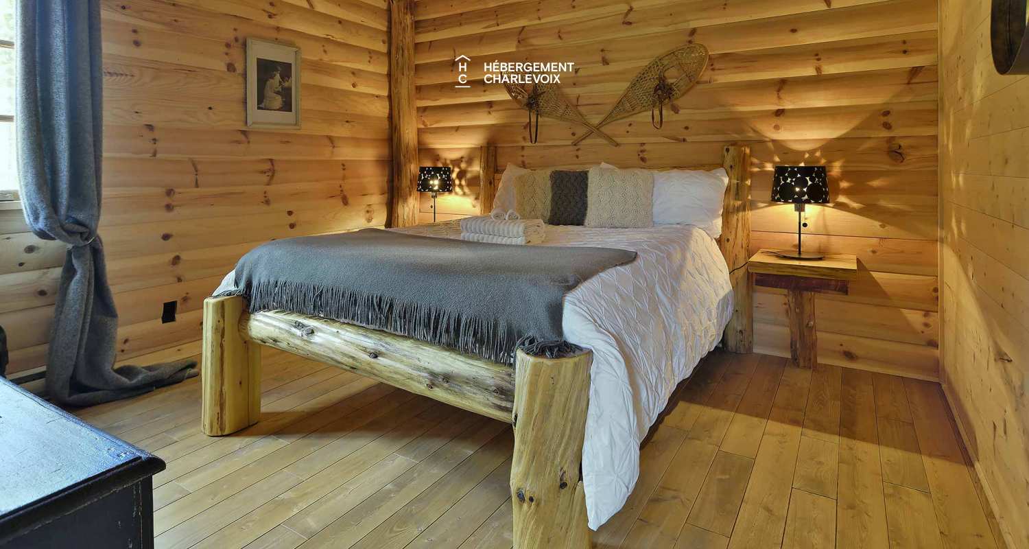 CAB-20 - A very large half-log cabin in the heart of the Canadian forest.