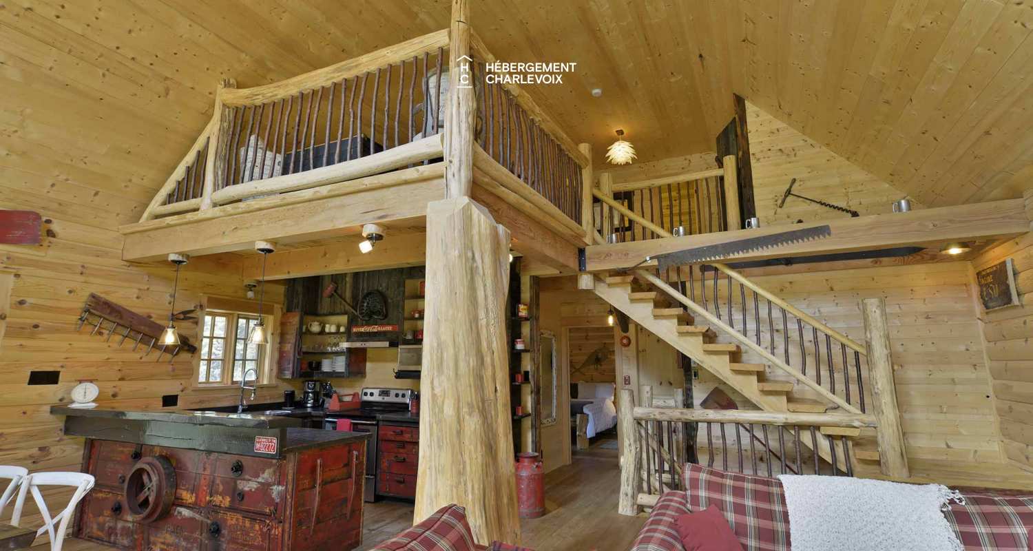 CAB-20 - A very large half-log cabin in the heart of the Canadian forest.