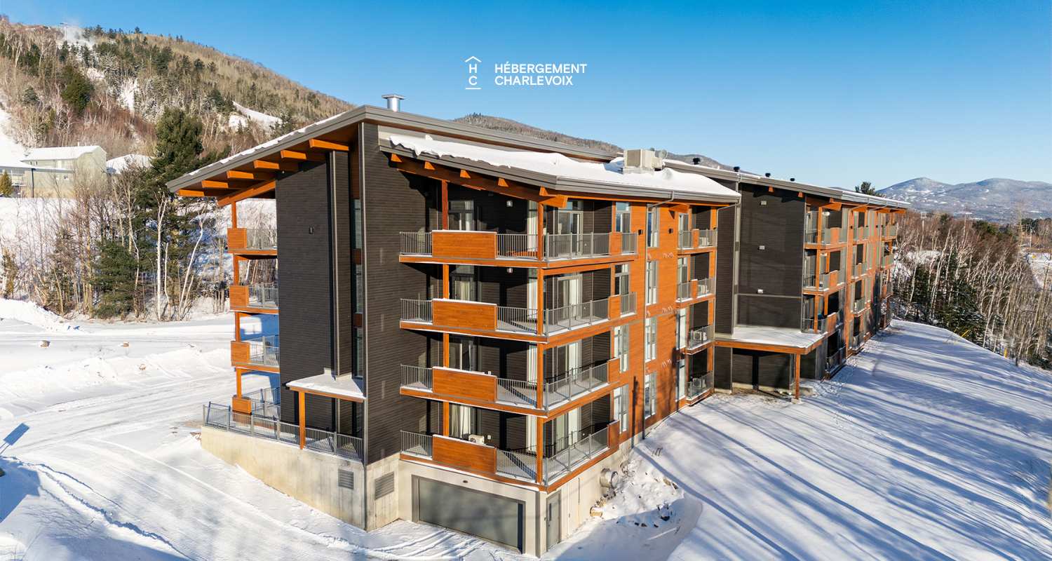 Cache 3 chambres, 1 lit King, 1 lit Queen, 2 lits simples superposés, 1 divan-lit - unité de coin - 1 à 8 personnes - Situé à moins 200 mètres du télésiège