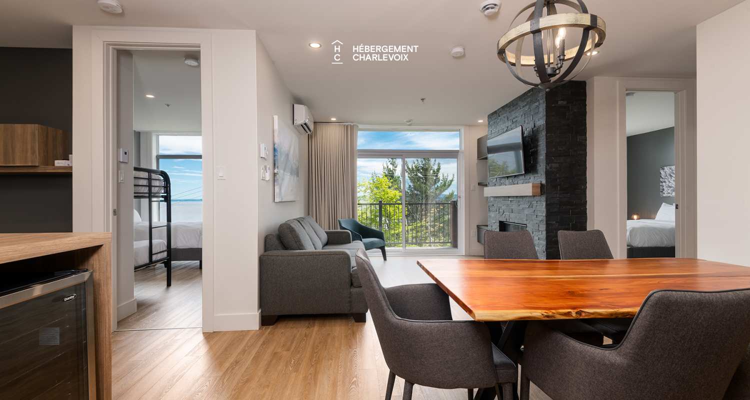 Cache 2 chambres-2 lits Queen, 1 divan-lit - 1 à 6 personnes - Is located at less than 200 meters from the chairlift